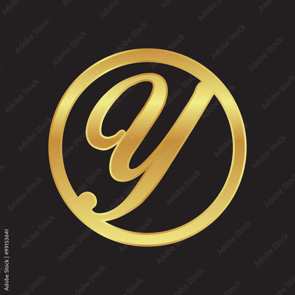 Obraz premium circle initial letter logo GOLD