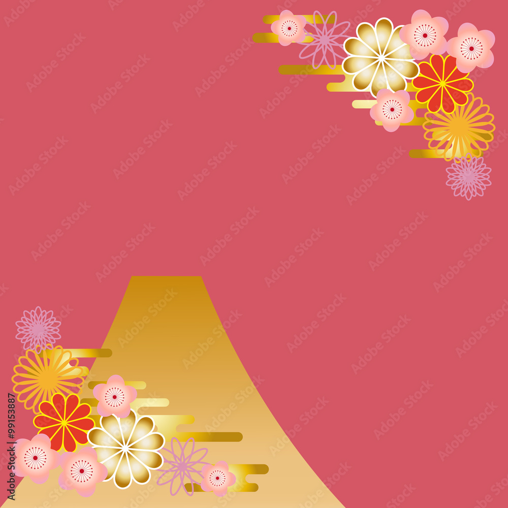 Obraz premium 背景 和風 富士山