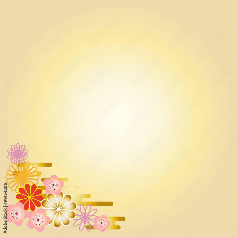 Obraz premium 背景 和風 花