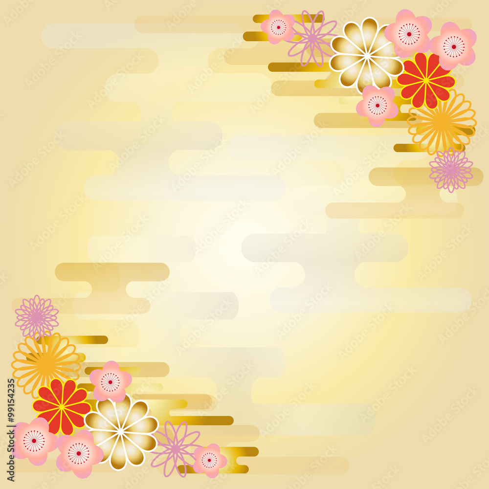 Obraz premium 背景 和風 花