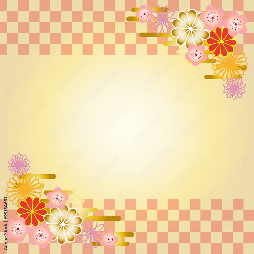 Obraz premium 背景 和風 花