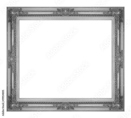 antique gray frame isolated on white background, clipping path