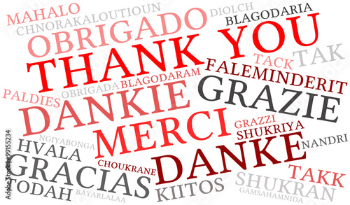 International Thank You word cloud. Each word used in this word cloud is another language s version of the word Thank You.
