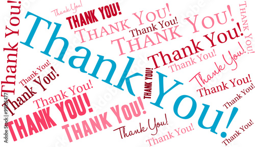Thank You Word Cloud on a white background. 