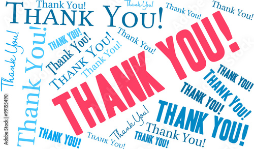 Thank You Word Cloud on a white background. 