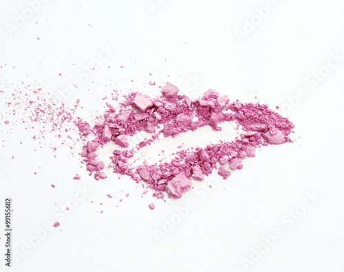 crushed eyeshadow isolated on white background