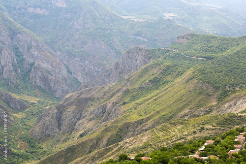 Mountain landscape. The landscape in Armenia (Tatev). Mountains near ropeway "Wings of Tatev".