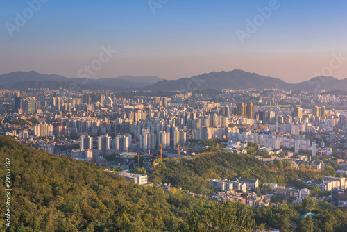 Canvas Print Sunset of Seoul City , South Korea