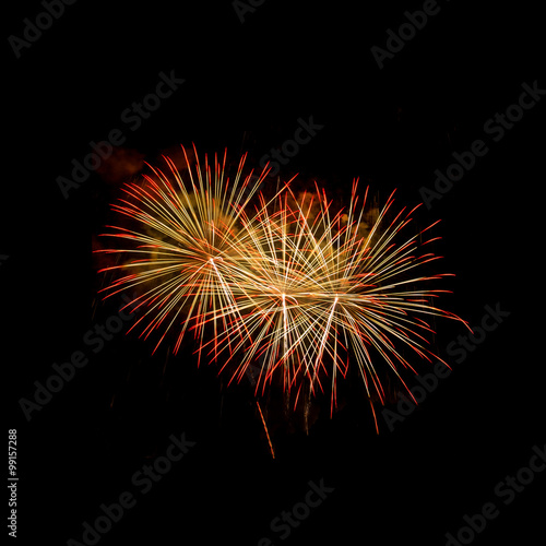 Firework isolated on black background