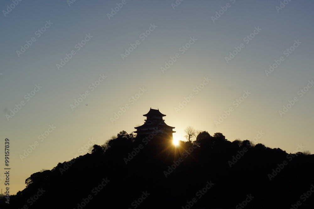Fototapeta premium 犬山城2016初日の出