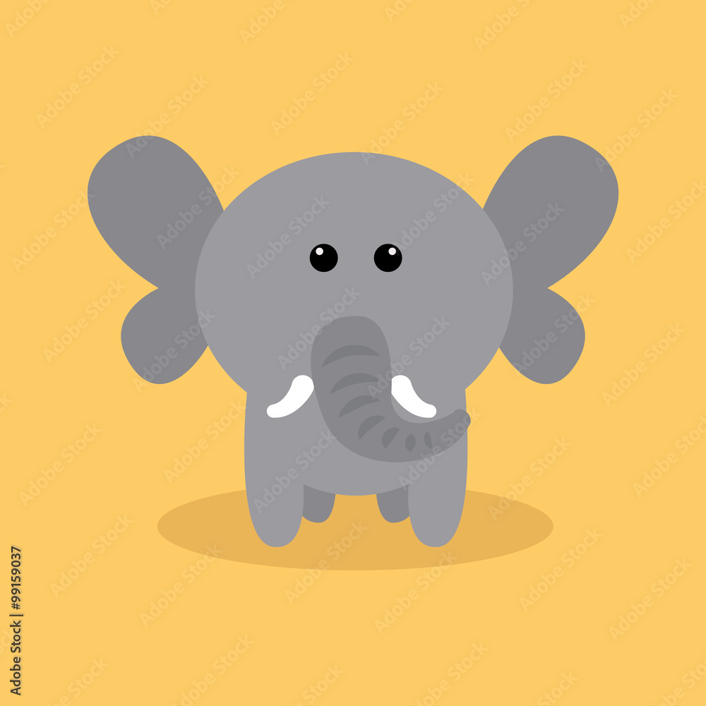 Fototapeta premium Cute Cartoon Elephant