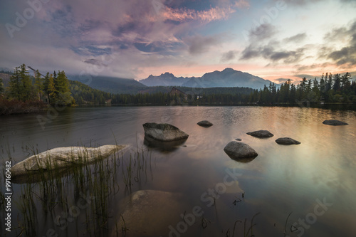 jezioro górskie w Tatrach,Strbske Pleso