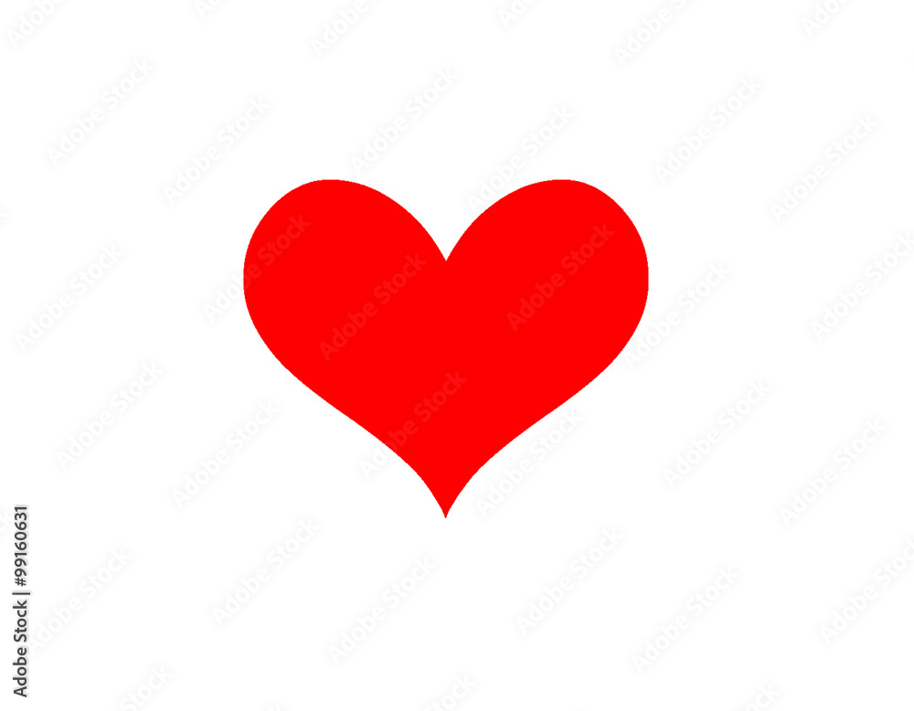 Red heart with a white background.