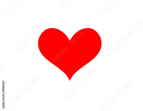 Red heart with a white background.