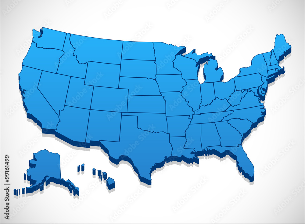 Naklejka premium United States of America Map 
