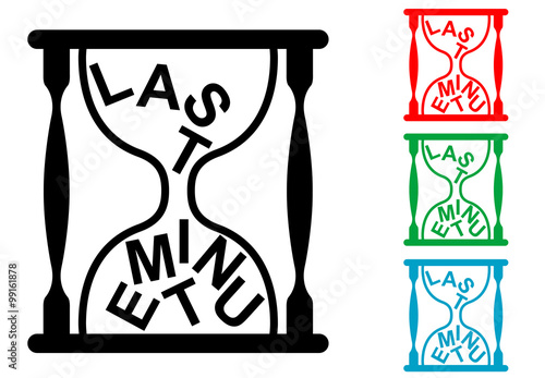 Icono plano reloj arena LAST MINUTE en varios colores #1