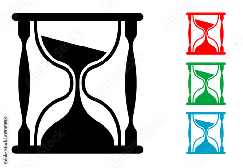Icono plano reloj de arena varios colores #1