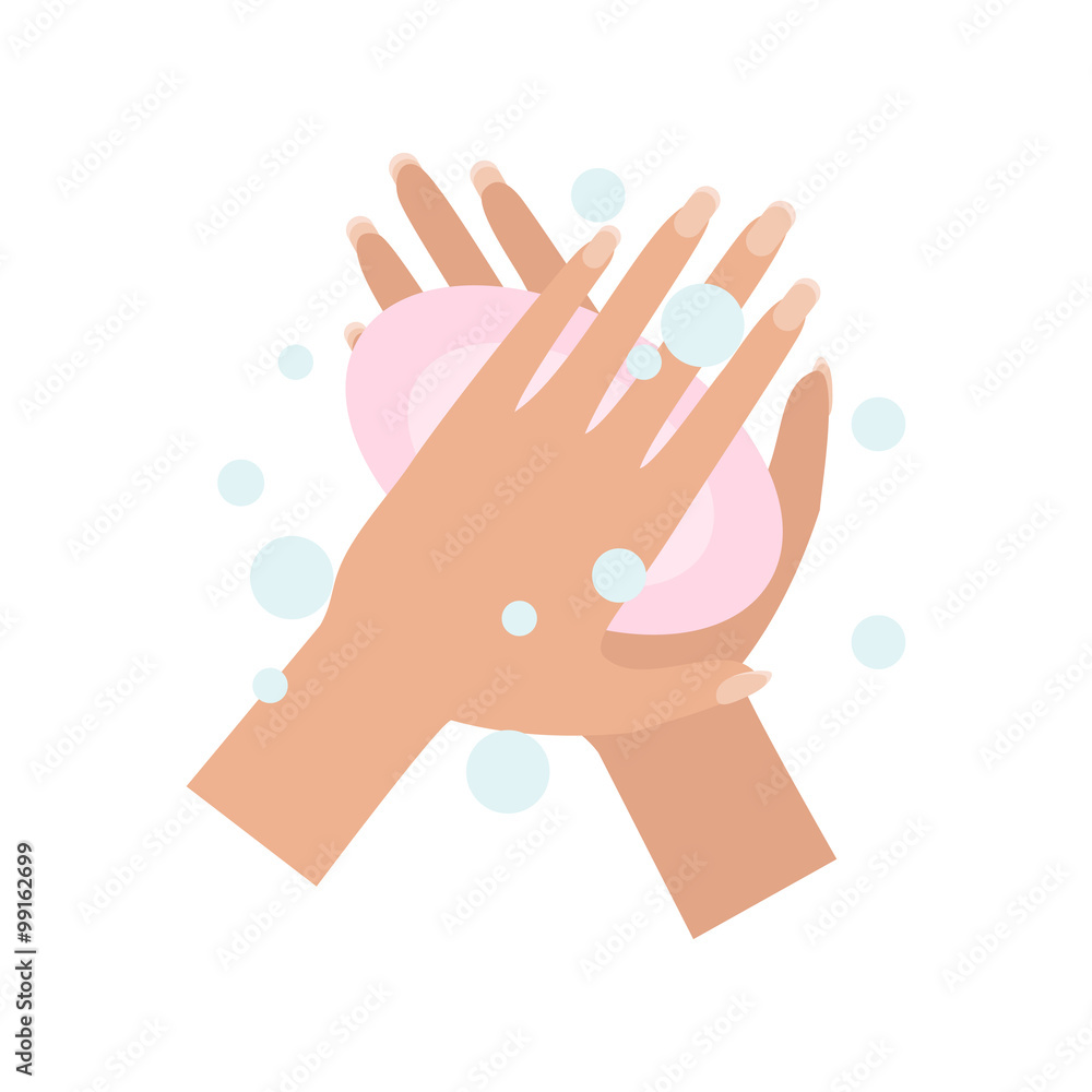 Wash hands. Vector Illustration
