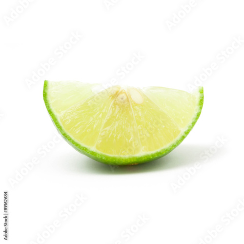 slice of fresh lemon isolated on white background