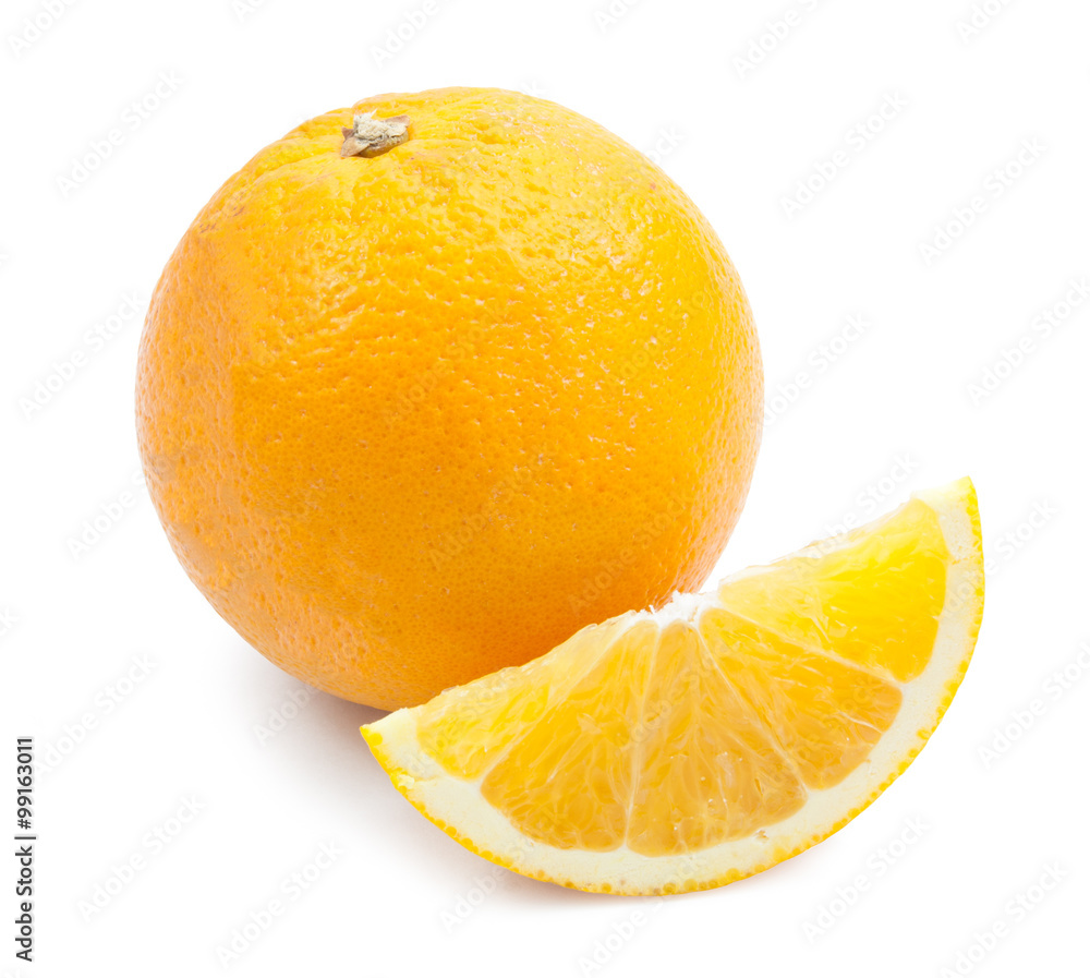 slices of orange isolated