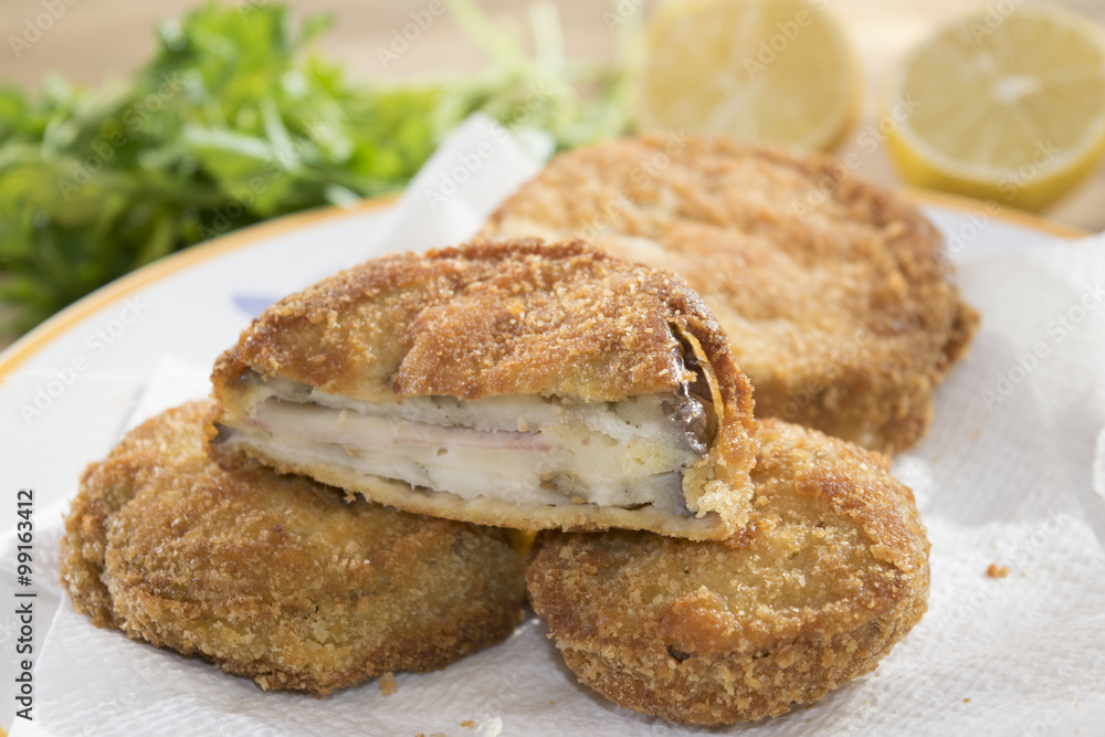 vegetables in carrozza with stuffing of mozzarella vegetables in carrozza with stuffing of mozzarella