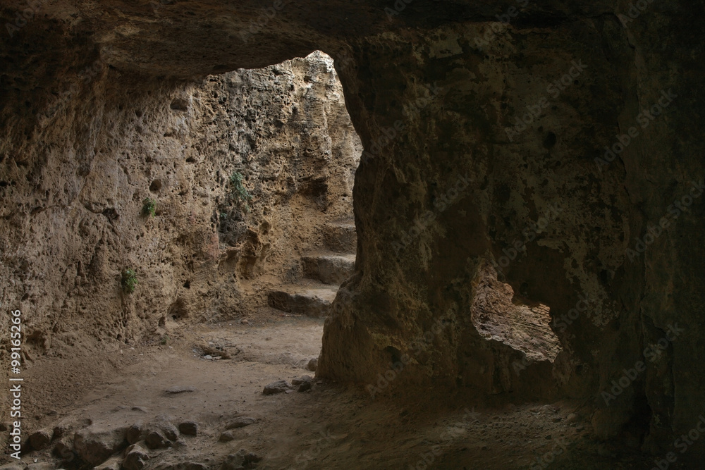 Catacombs of Fabrica Hill - Colline de Fabrika in Pafos. Cyprus