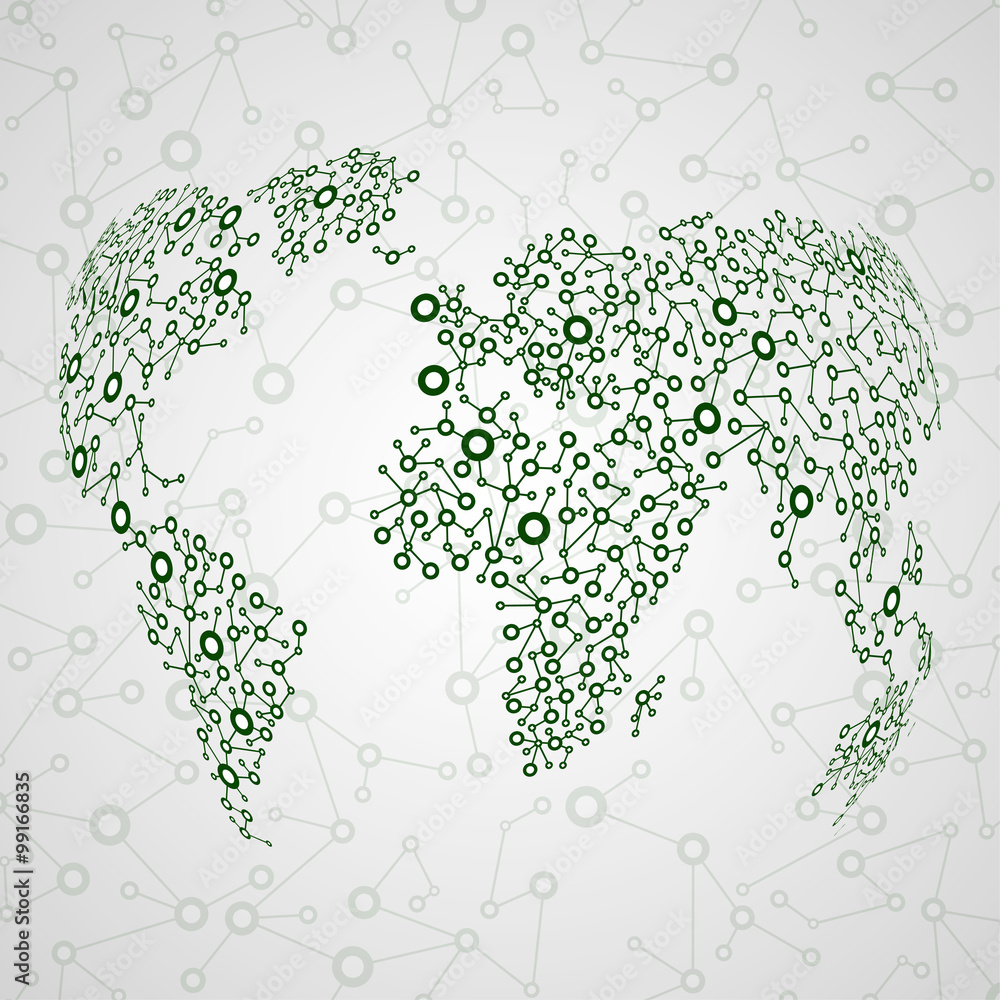 Fototapeta premium Abstract globe earth from molecule structure. Vector illustration. Eps 10