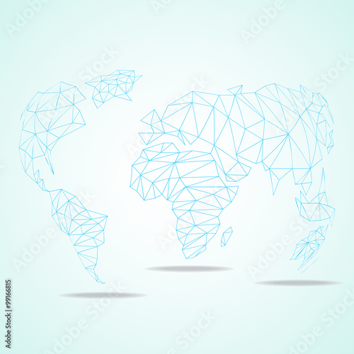 Abstract globe earth in polygonal style. Vector illustration. Eps 10