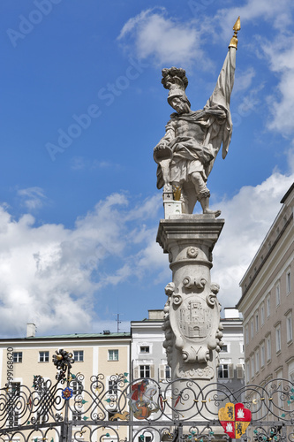 Statue of St. Florian in Salzburg, Austria.