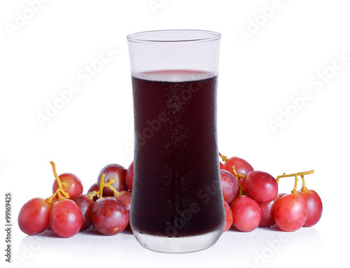 Fotografia Glass of grape juice isolated on white