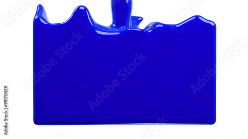 blue paint fills up screen, isolated on white FULL HD with alpha channel photo