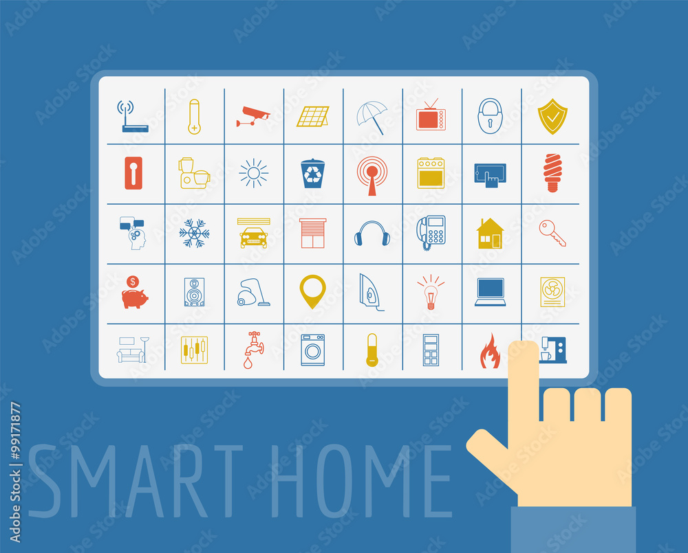 Eco friendly smart house concept. Infographic template. Flat sty Eco friendly smart house concept. Infographic template. Flat sty