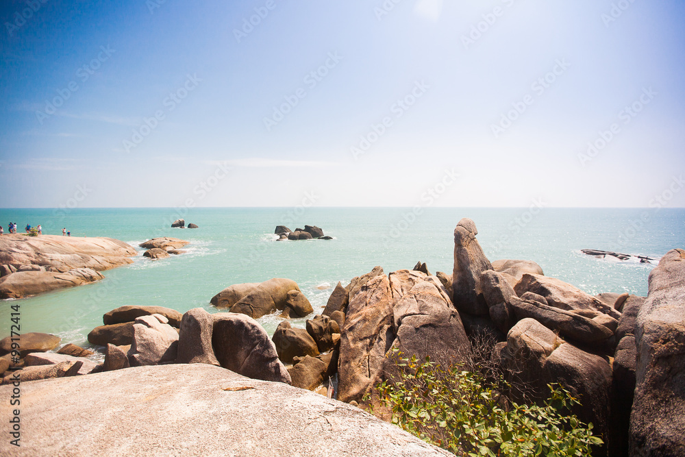 Hin Ta and Hin Yai Rocks ( grandmother and grandfather) in Koh S Hin Ta and Hin Yai Rocks ( grandmother and grandfather) in Koh S