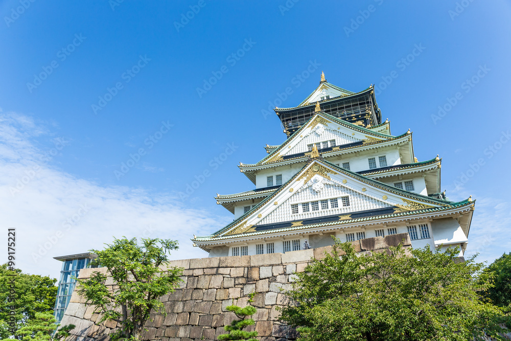 Osaka castle in Japan