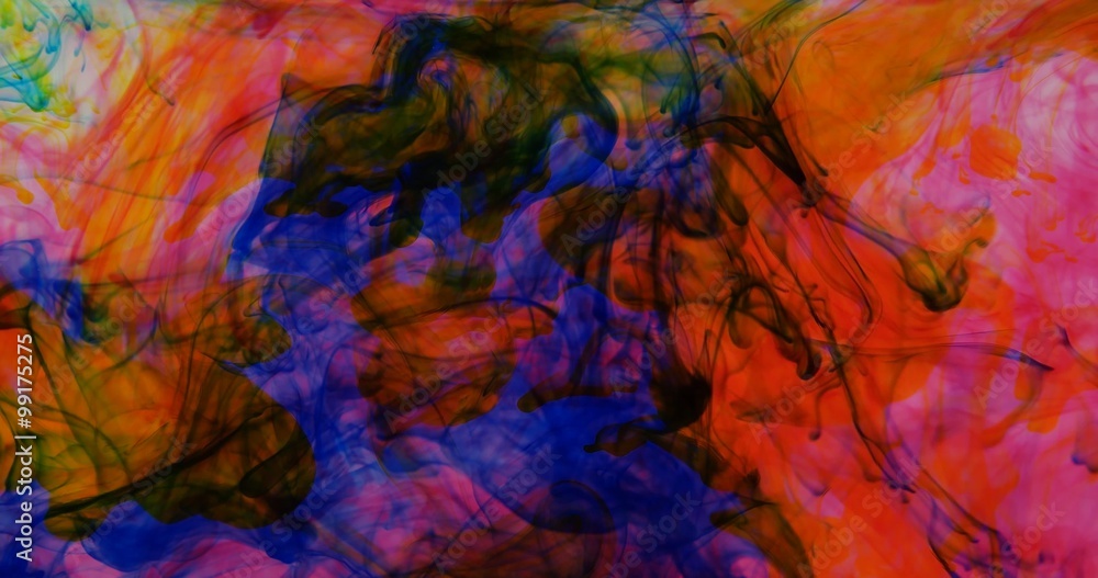 Yellow and Red Ink in Water Yellow and Red Ink in Water
