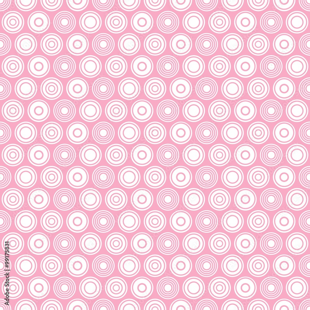 Pink circle vector seamless pattern