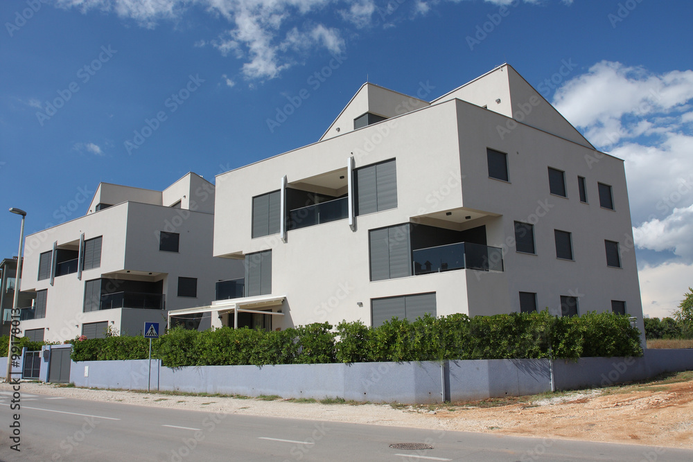 Modern aparment building in the sunny day in Croatia Modern aparment building in the sunny day in Croatia