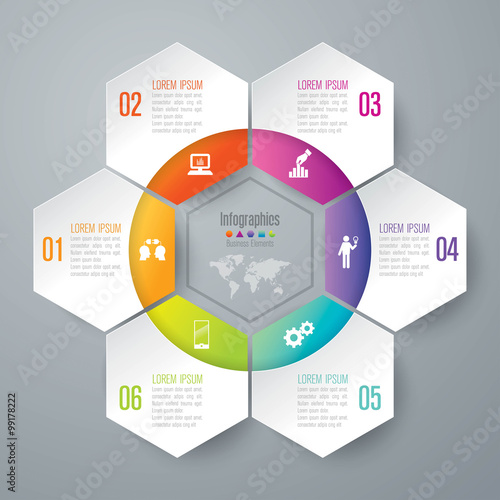 Infographic design template and marketing icons.
