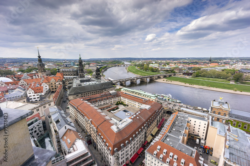 Panoramic view of Dresden from Frauenkirche church. Germany