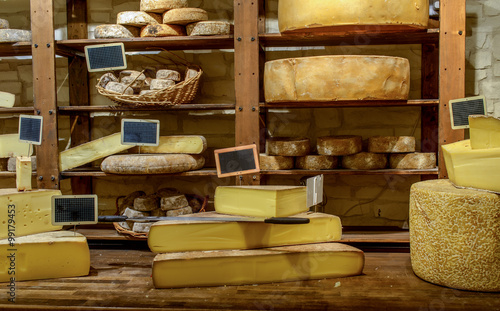 Shop selling various handmade cheeses
