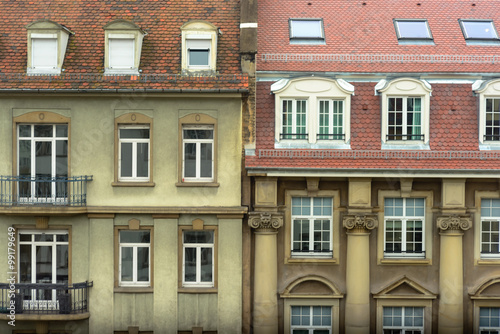 City building in the city Strasbourg autumn