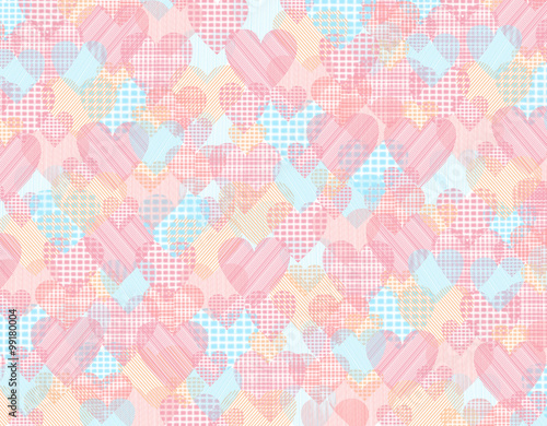 Valentine background with multicolored hearts