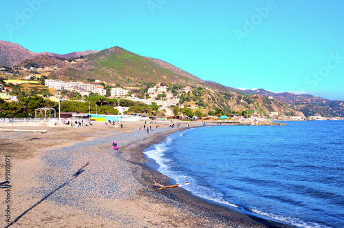 Arenzano coast and mediterranean sea, Genova Italy photo