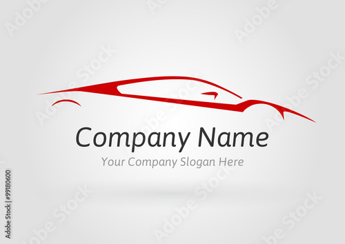 Original Auto Vehicle Vector Logo Design of a Fast Conceptual Super Car Silhouette