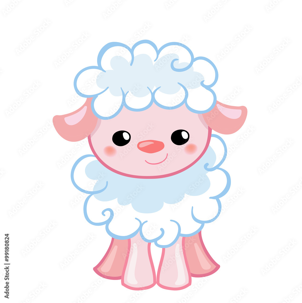 easterVector Illustration cute lamb in the style cartoon. characters easterVector Illustration cute lamb in the style cartoon. characters