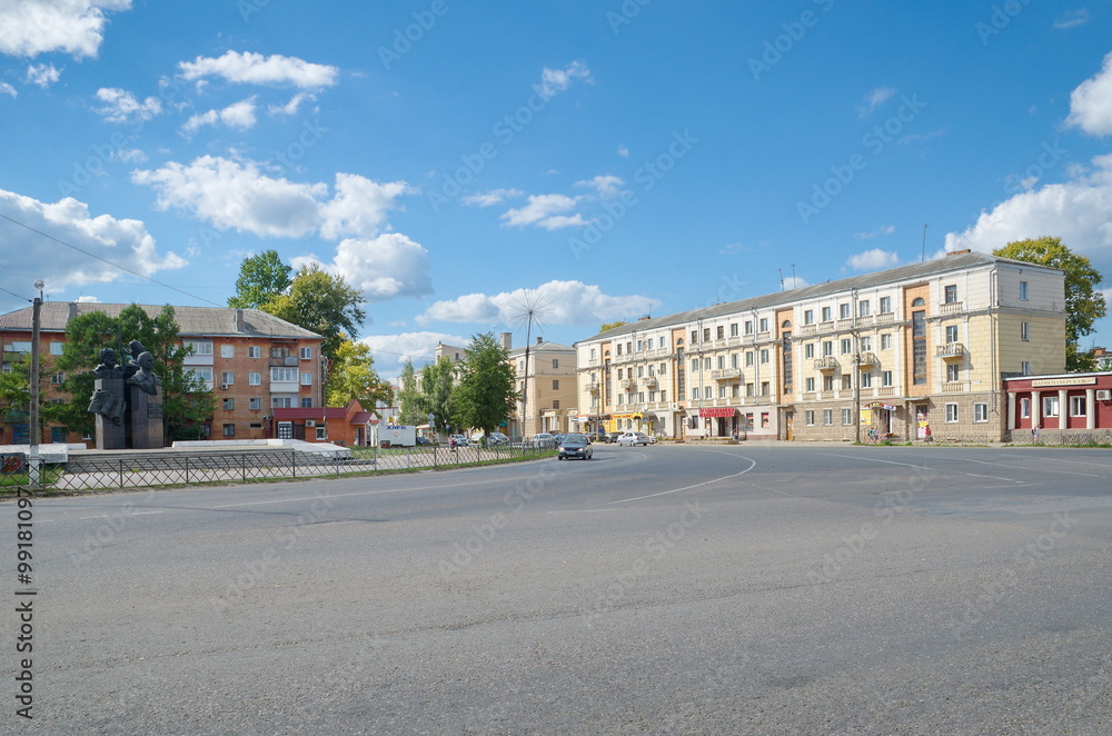 Street view of the city of Rzhev, Tver region