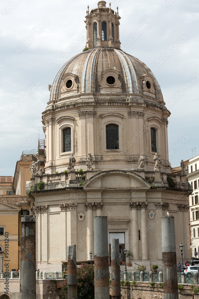 Rome, Italy. The Church of the Most Holy Name of Mary at the Trajan Forum (Italian: Santissimo Nome di Maria al Foro Traiano)