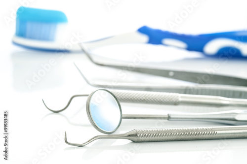 Dental tools and toothbrush