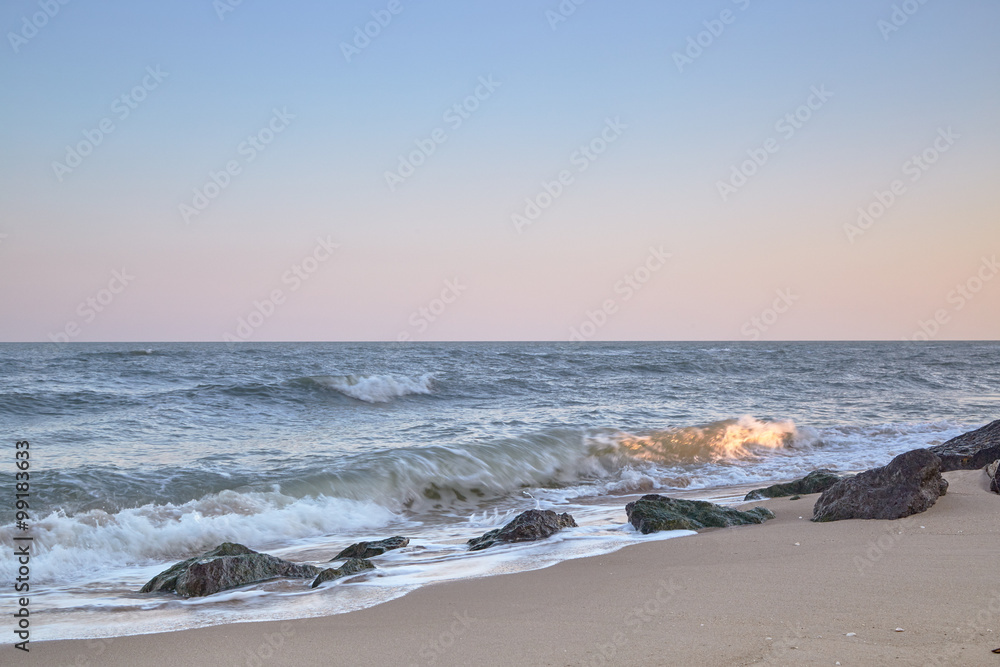 sunset and beach