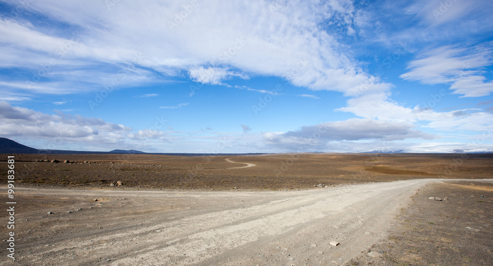 Islanda strada nel deserto